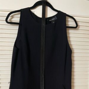 St John Black Sleeveless Sheath Dress Ruffle - Sz8 and matching jacket - Sz6